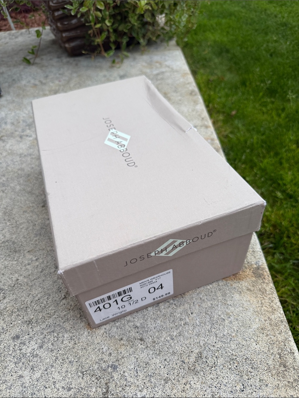 Joseph Abboud Light Taupe Shoe Box with Silver Logo